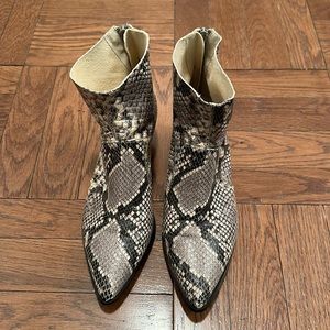 Faux Snakeskin Booties